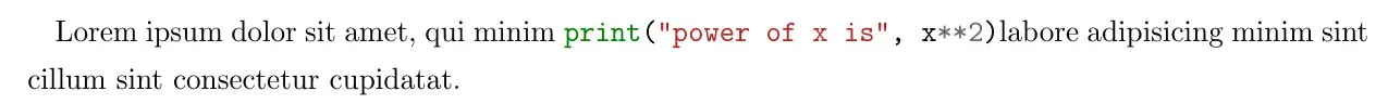インラインで色付きの python コード